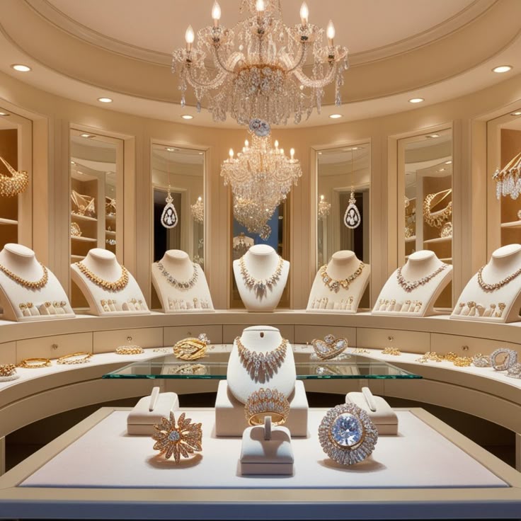 Luxury jewelry collection featuring diamond and gold pieces from Forestnewor boutique in Helsinki