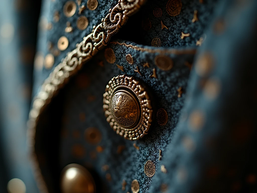 Close-up of luxury fabric and tailoring details